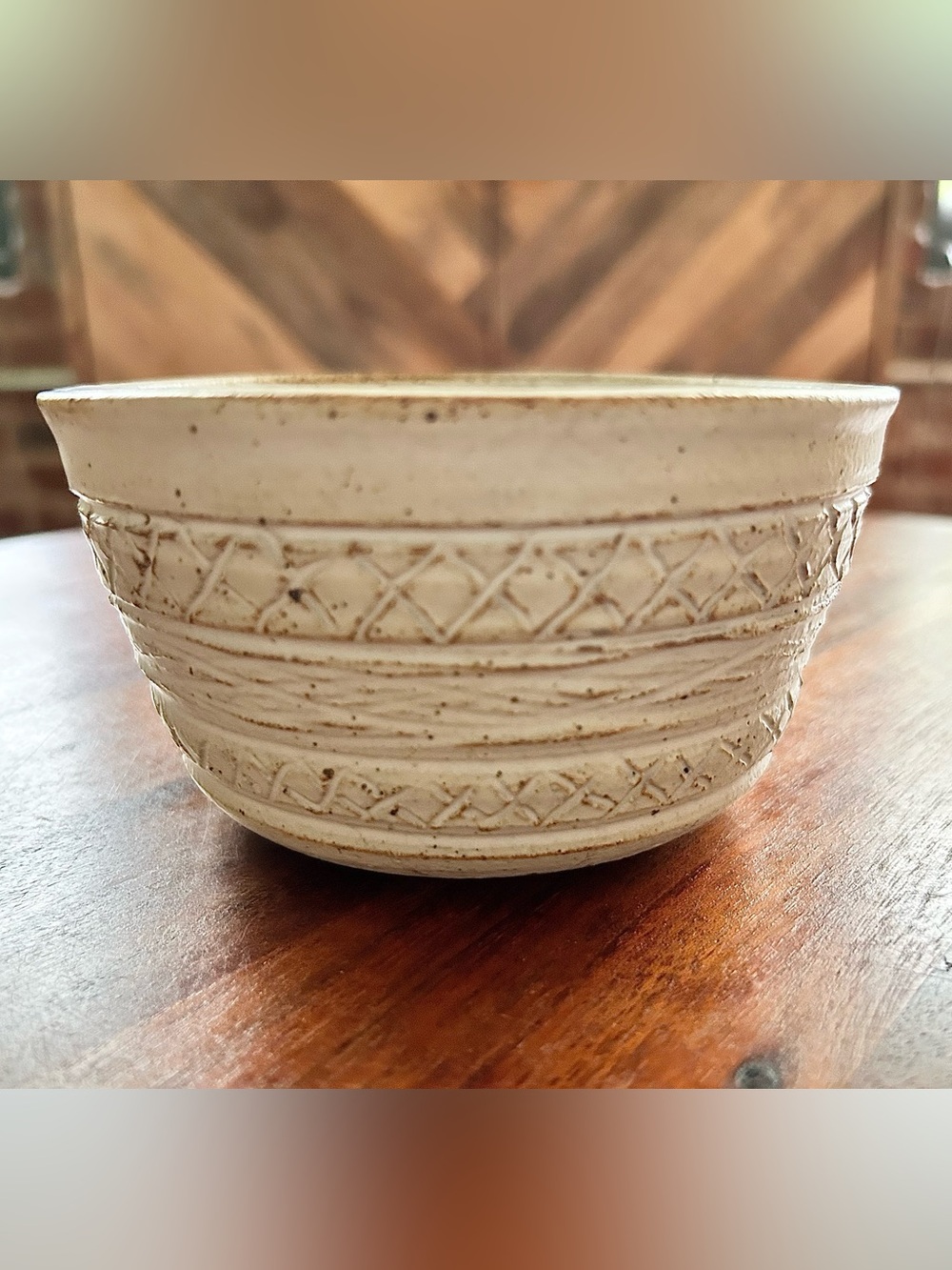 Handmade Etched Pottery Bowl